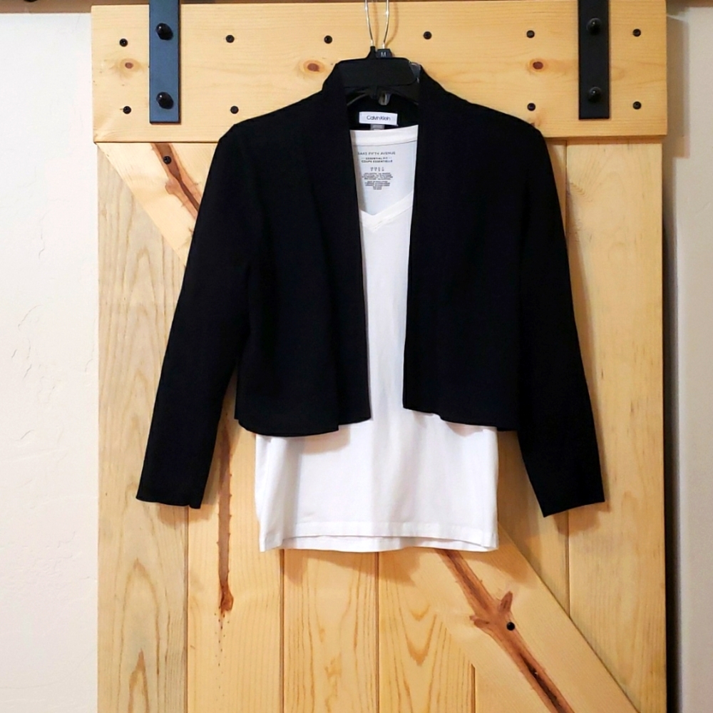Calvin Klein Cropped Black Cardigan Size M